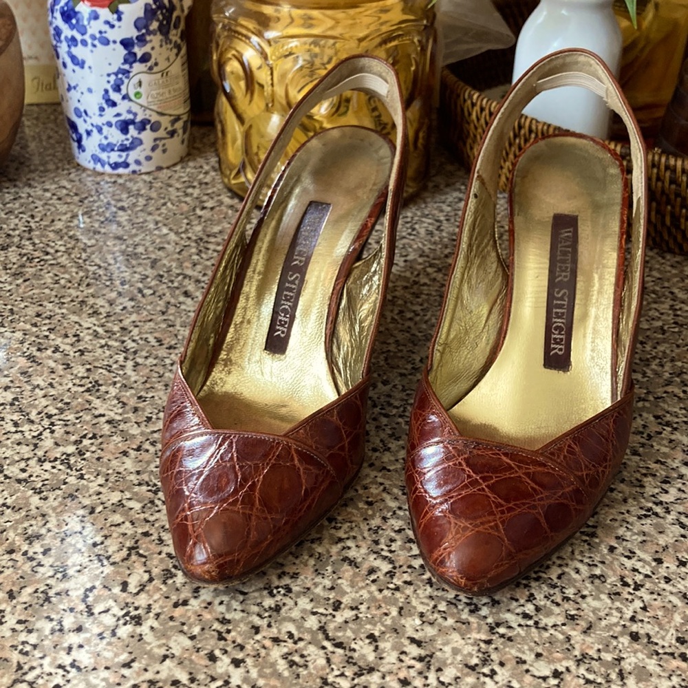 Stunning designer crocodile sling backs you will love!
